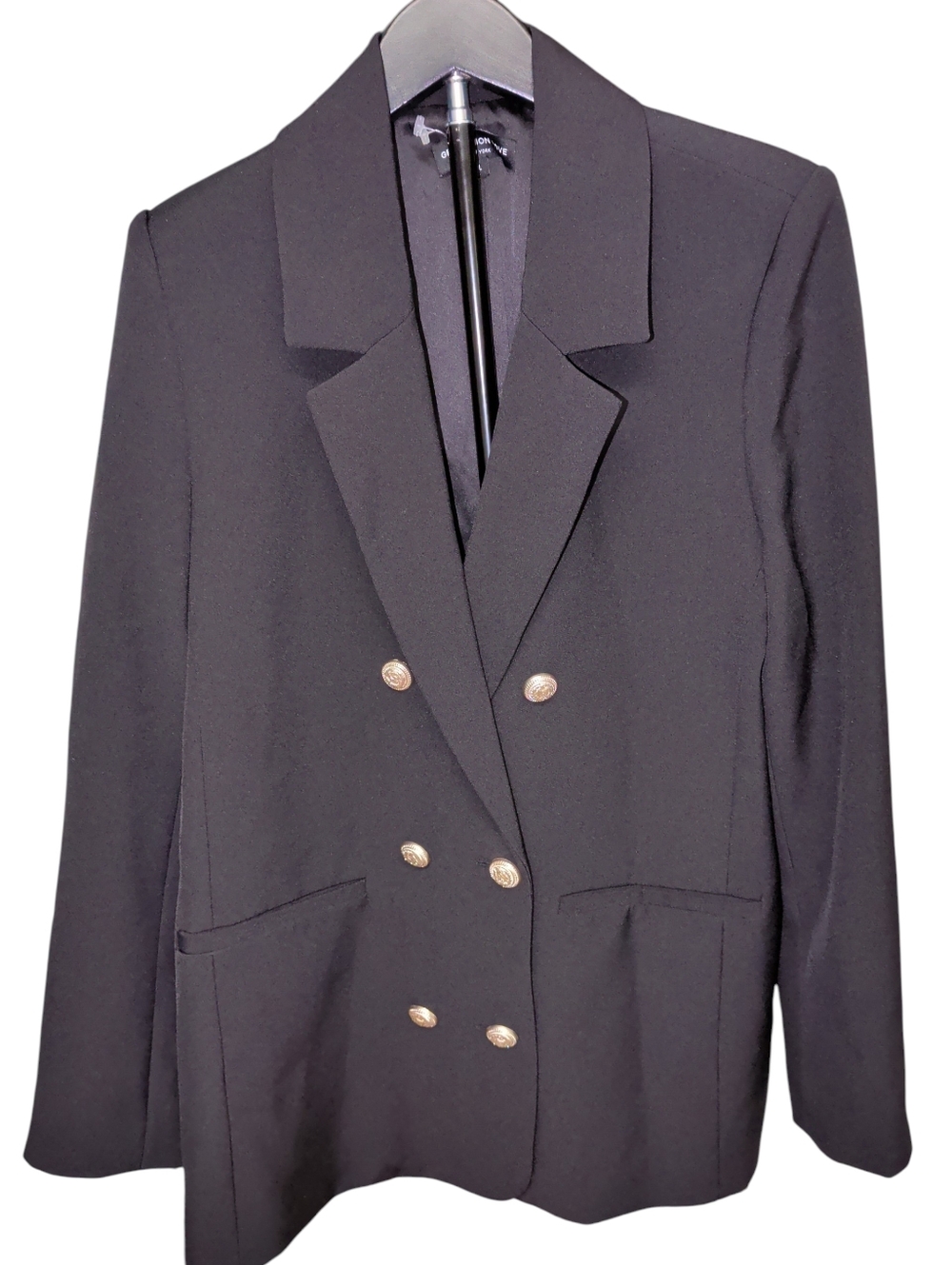 Generation Love Black Golden Button Double Breasted Blazer